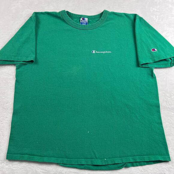Champion Vintage Single Stitch Green T-Shirt Size XL USA Made Essential - Picture 1 of 9